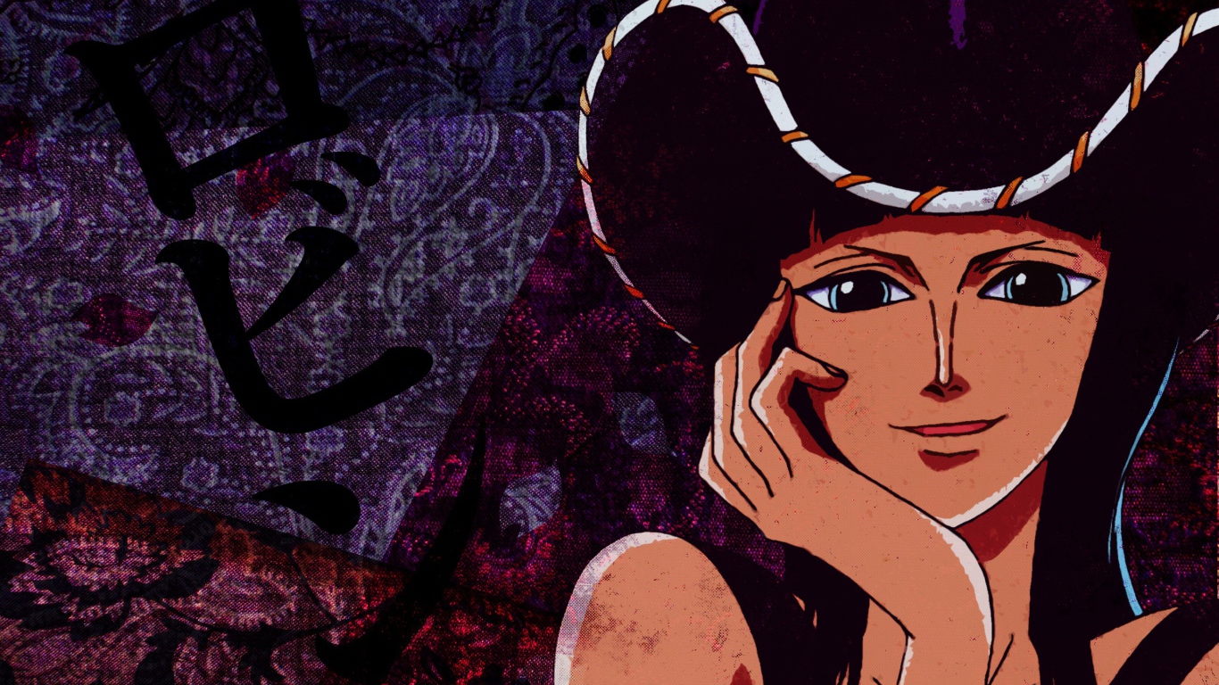 Грустная Нико Робин в шляпе, аниме Большой куш