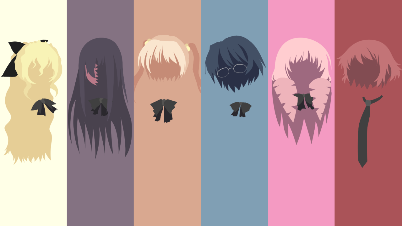 Силуэты героев аниме Девушки-инвалиды