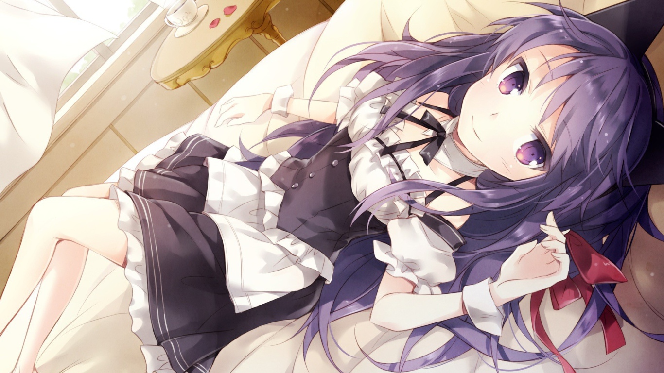 Милая девочка аниме Связанные небом