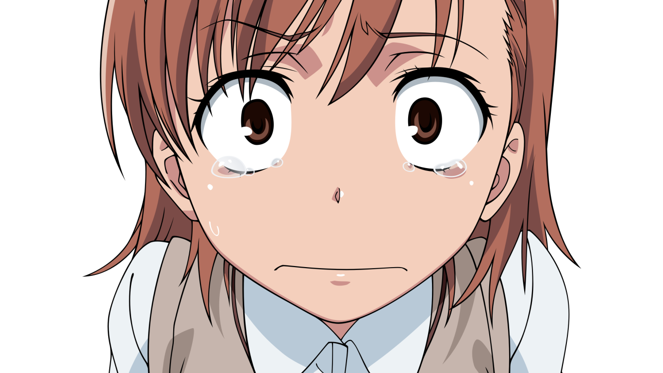 Испуганная девушка из аниме To Aru Kagaku no Railgun