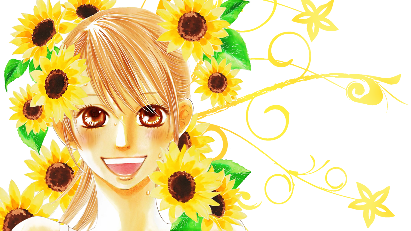 Девушка в цветах в аниме Тихаяфуру