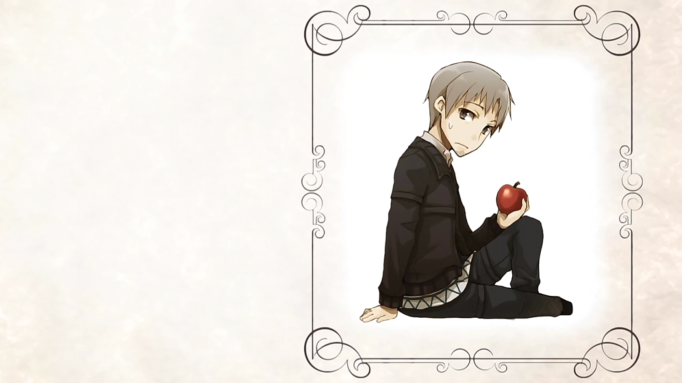 Парень с яблоком в аниме Волчица и пряности