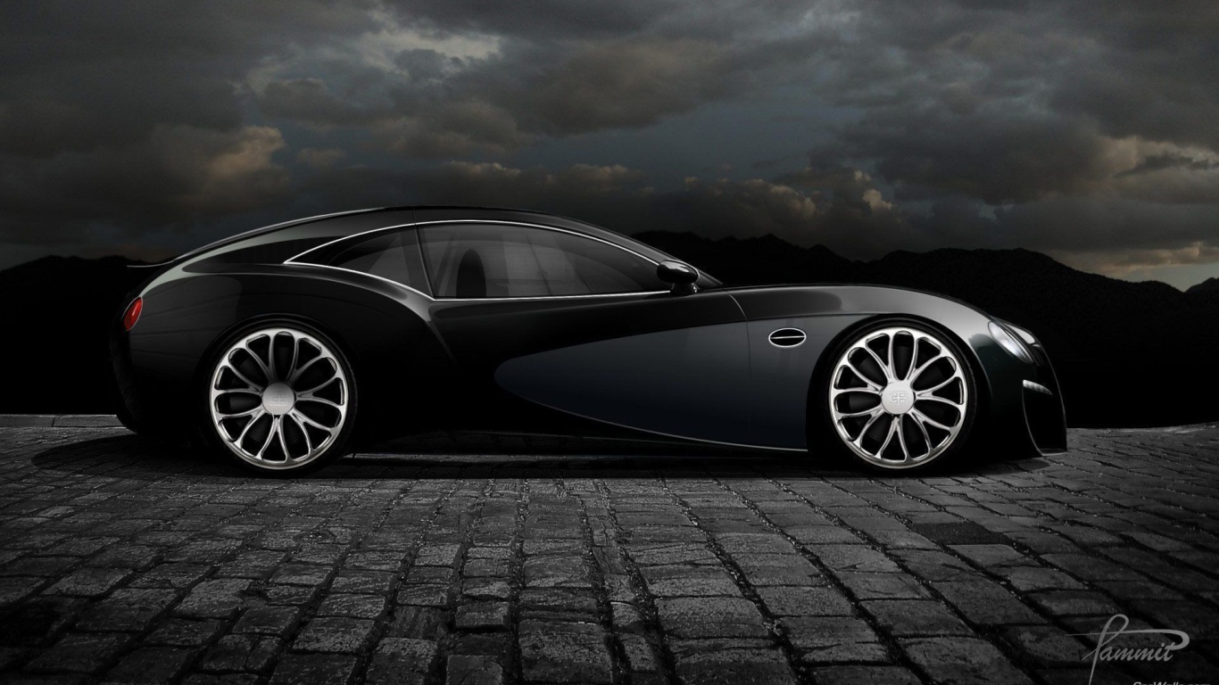 Роскошный Bugatti Type 12-2 Streamliner черного цвета