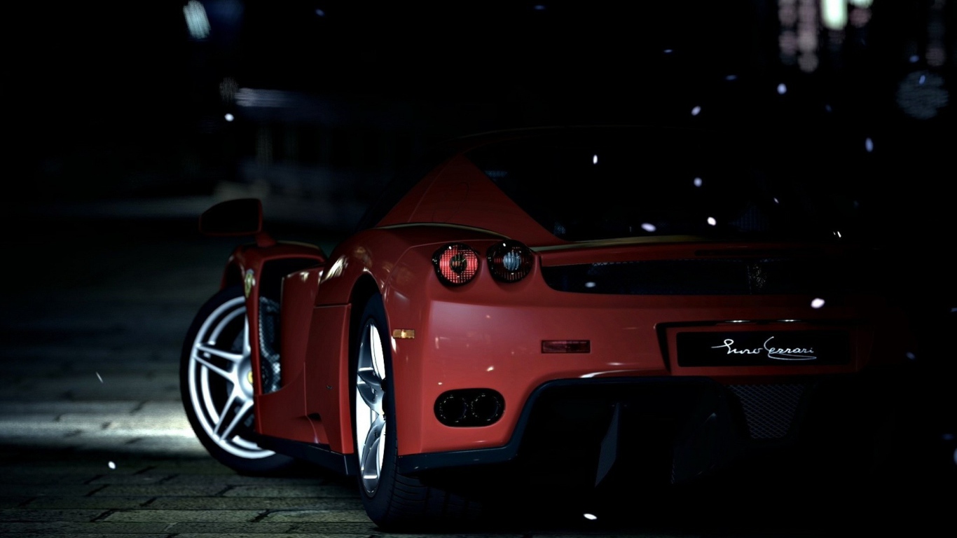 Автомобиль Ferrari Enzo во мраке