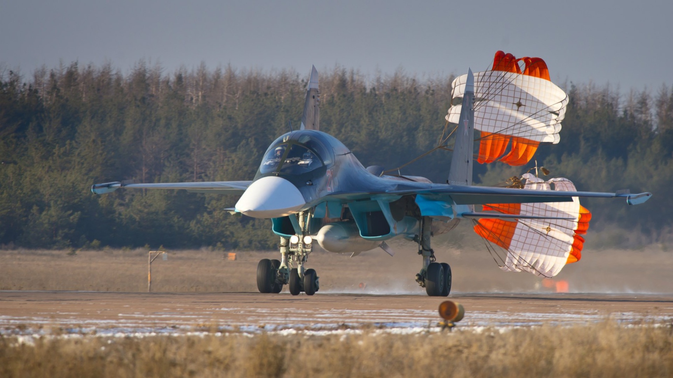 Посадка истребителя Су 34