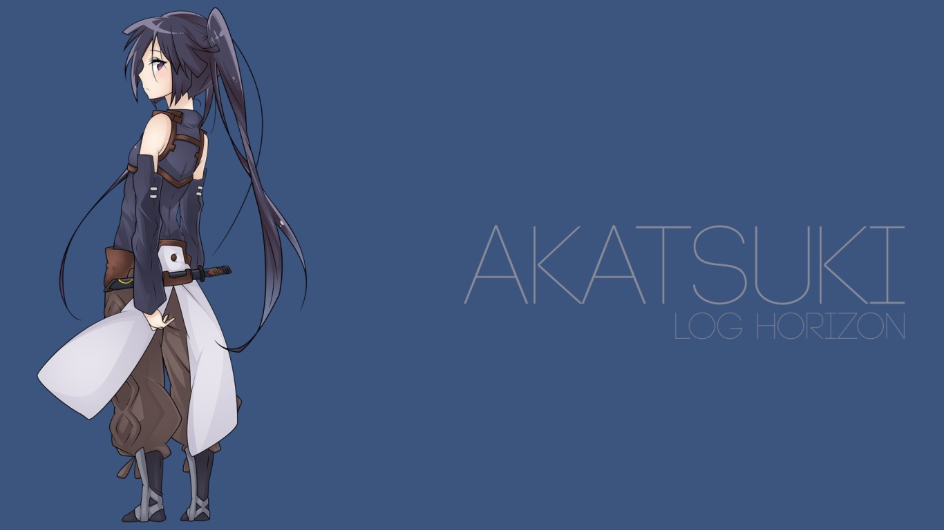 Акатцуки из аниме Лог Горизонт, голубой фон