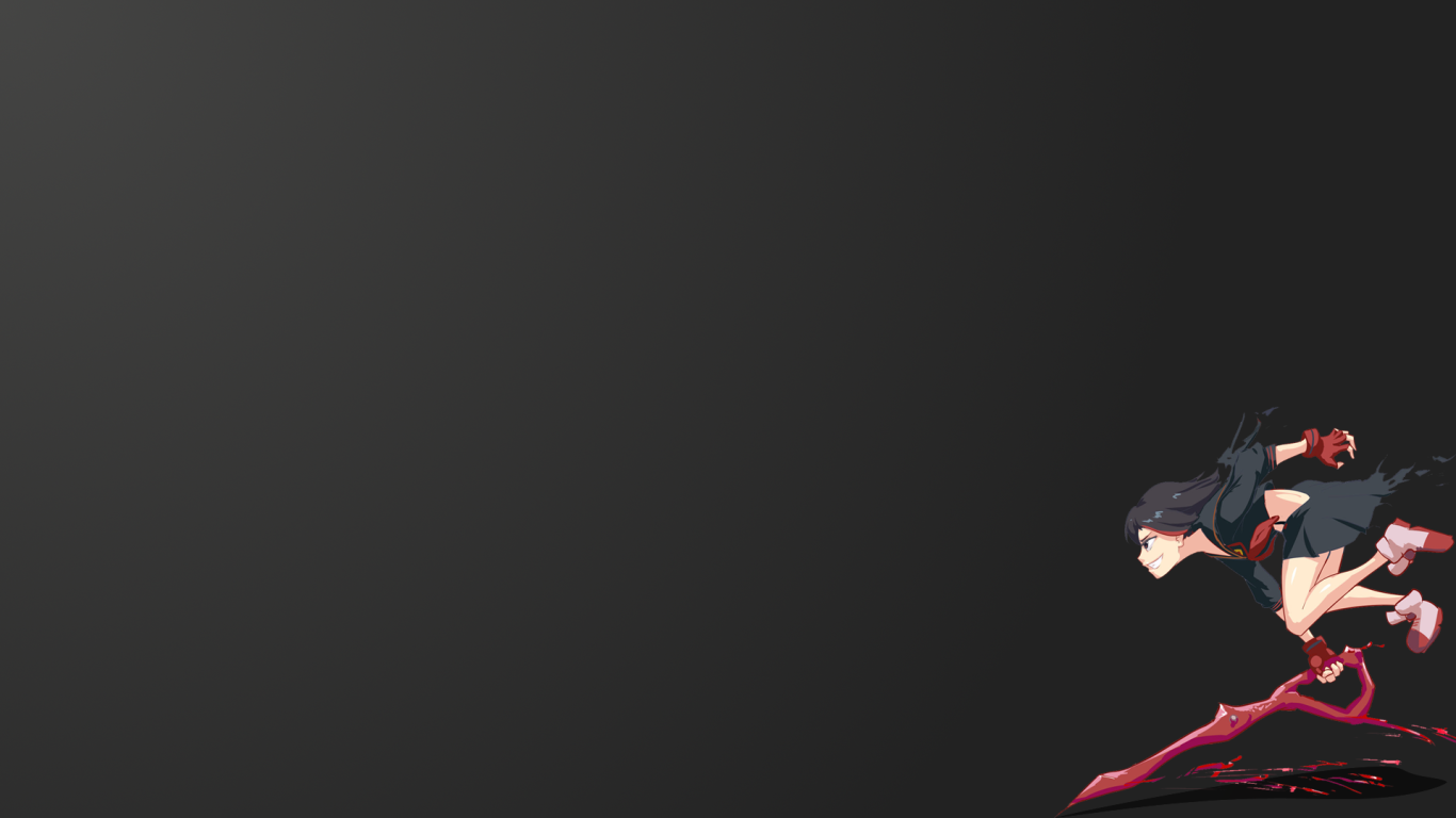 Девушка аниме Matoi Ryuuko, черный фон