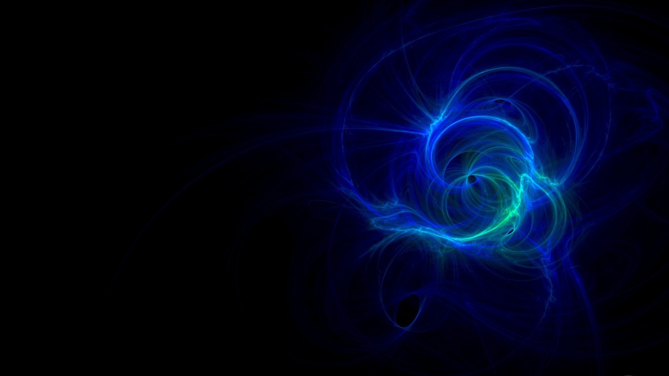 Голубой вихрь на черном фоне