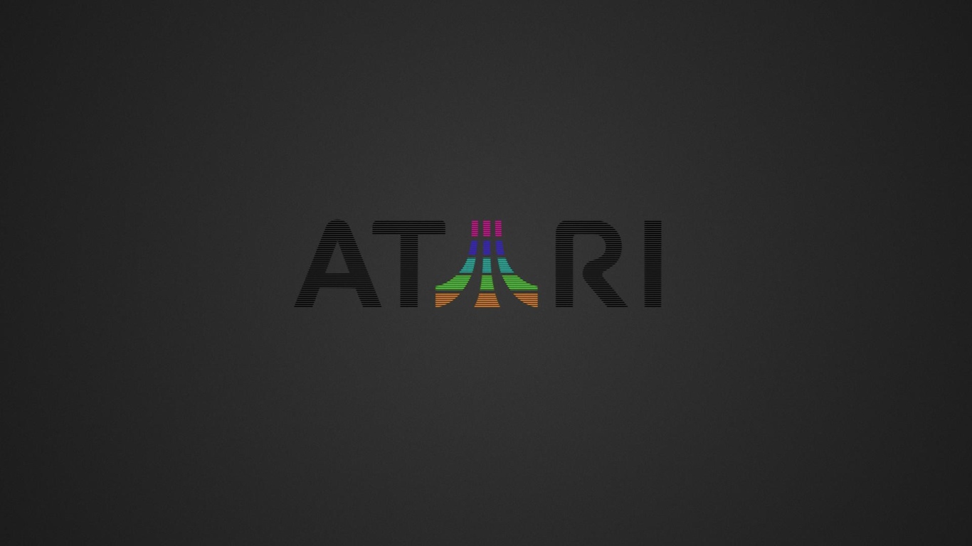 Надпись Atari, серый фон