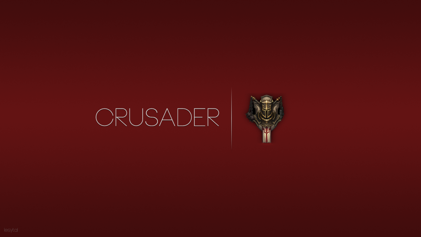Крусадер из игры Diablo 3, красный фон