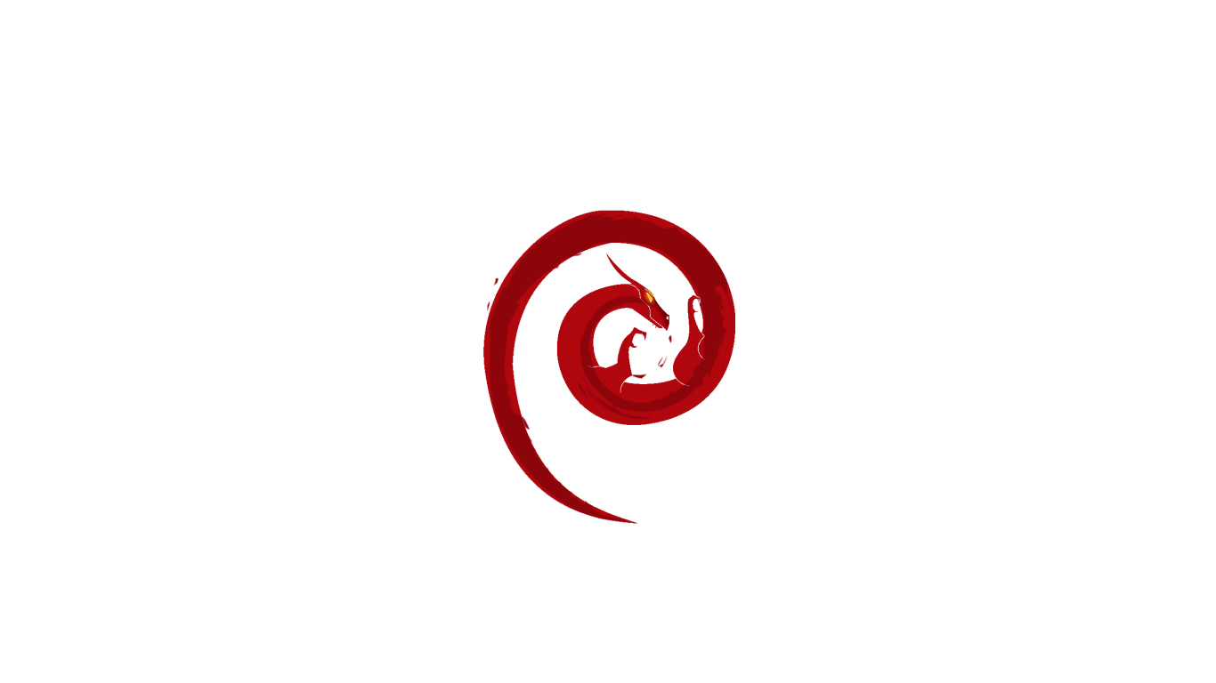 Дракон Debian, белый фон