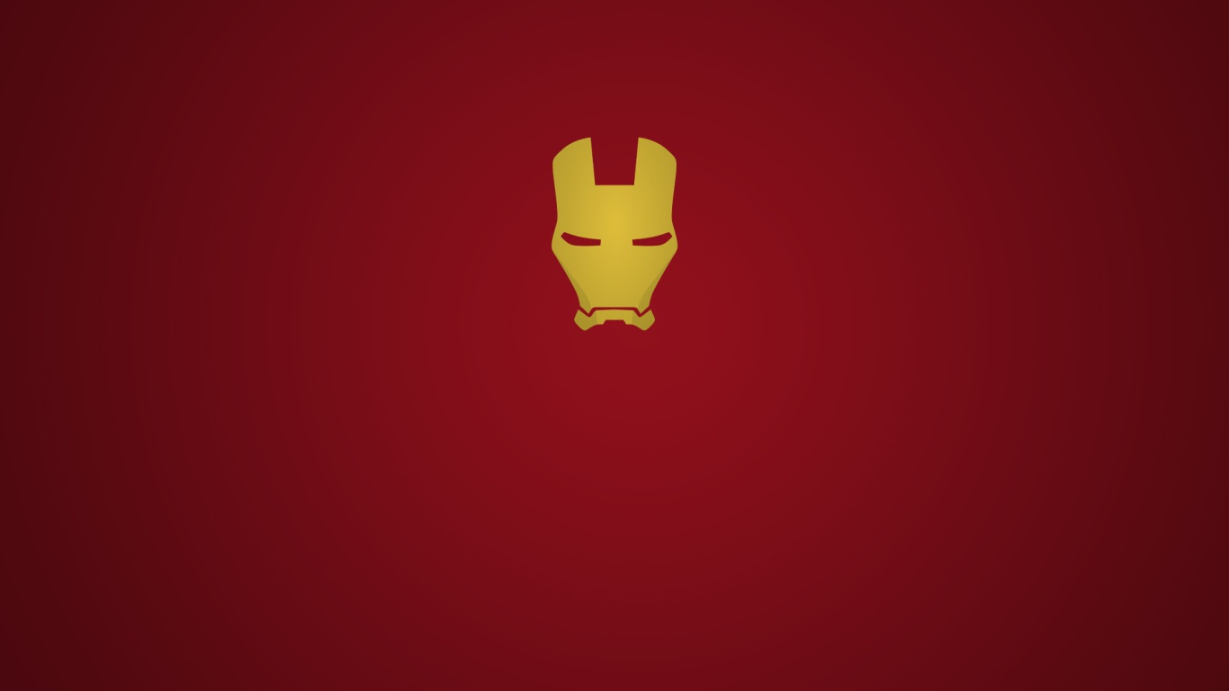 Золотая маска Железного человека, красный фон