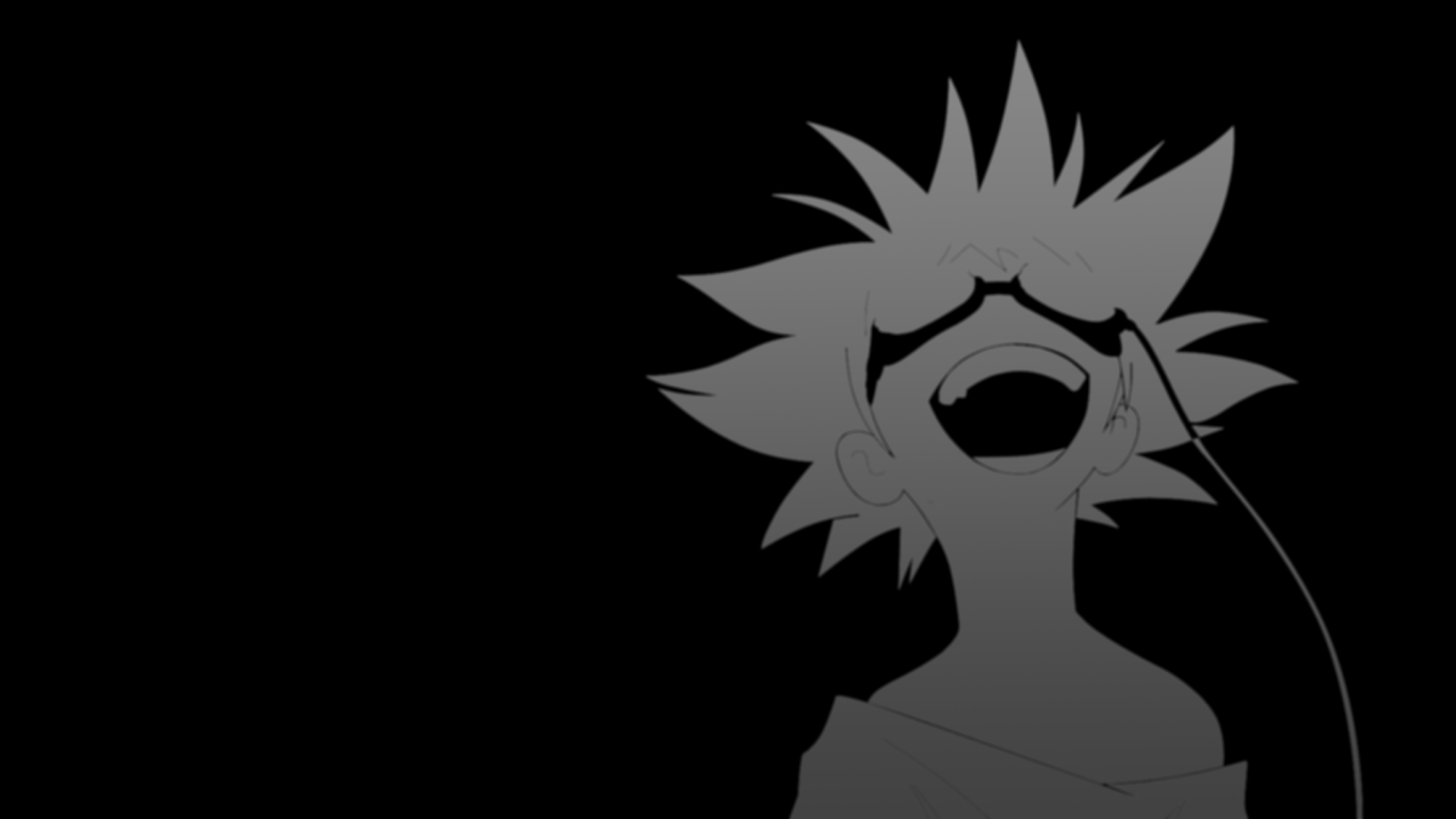 Серое лицо на черном фоне, аниме Ковбой Бибоп