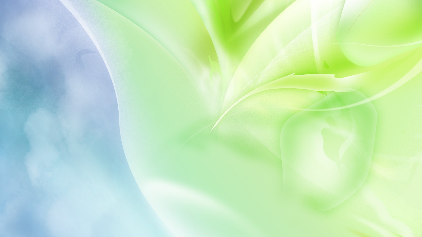 Зеленая абстракция на синем фоне