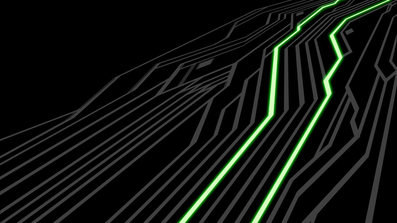 Зеленые линии на черном фоне, аниме Ночь прибытия
