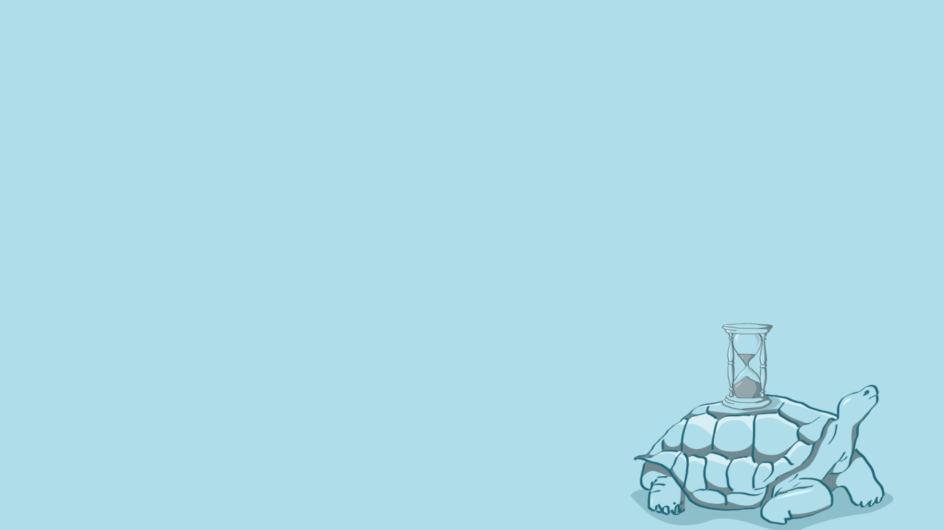Песочные часы на черепахе, голубой фон
