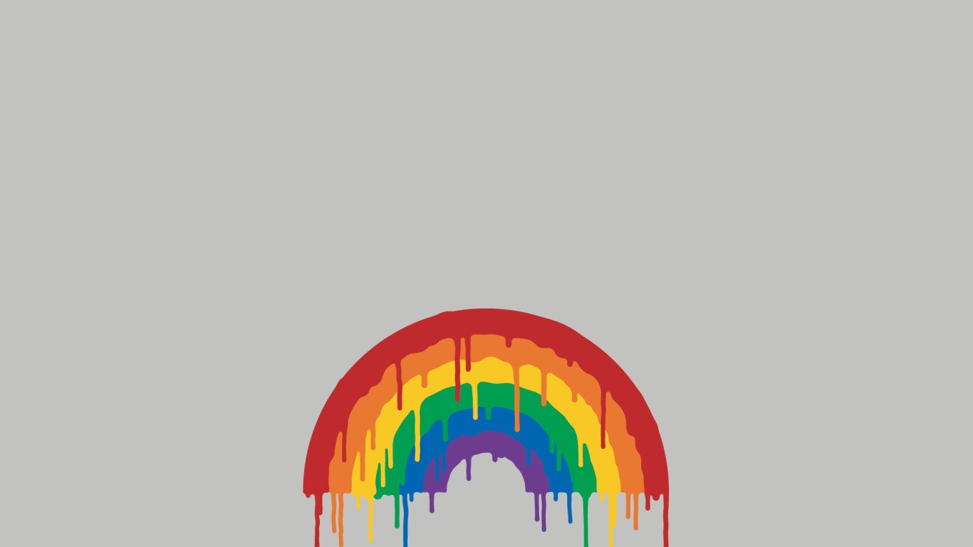 Радуга поплыла, серый фон