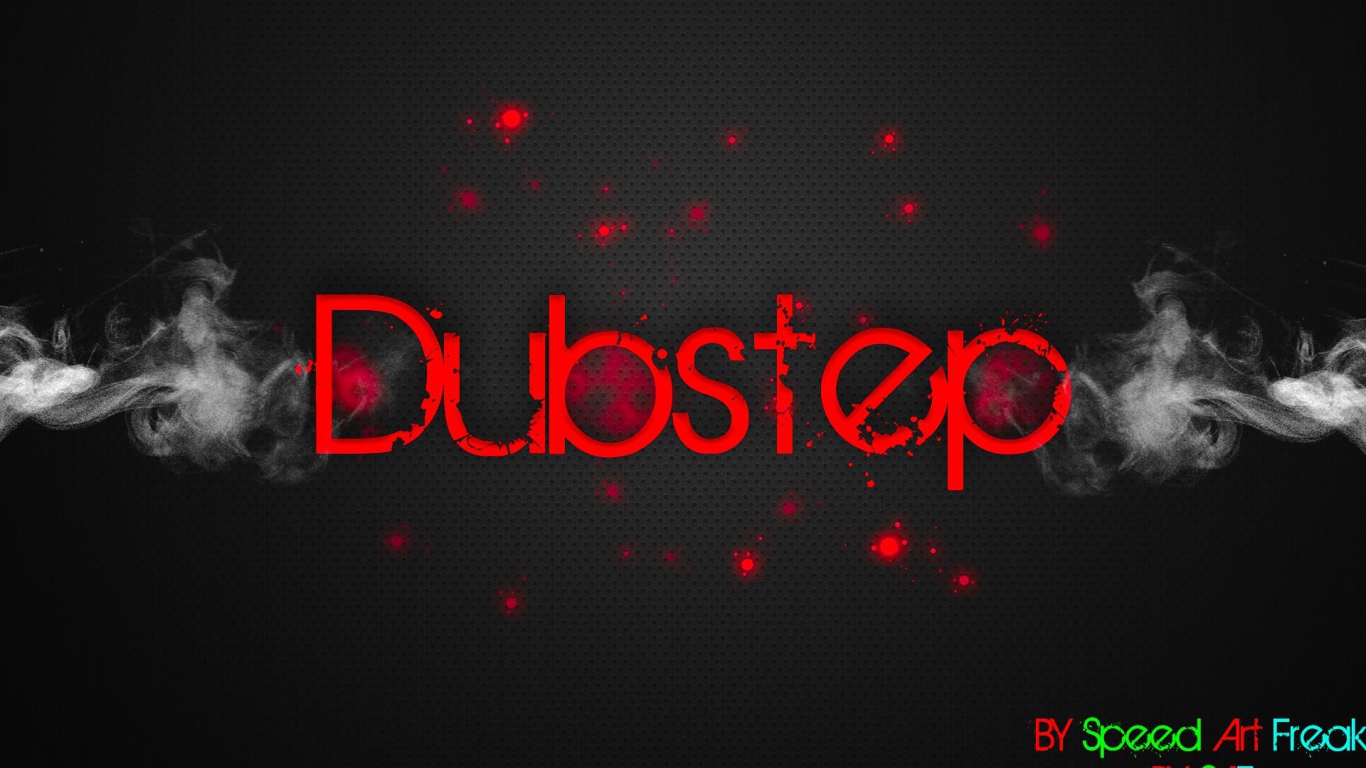 Красная надпись Дабстеп, серый фон