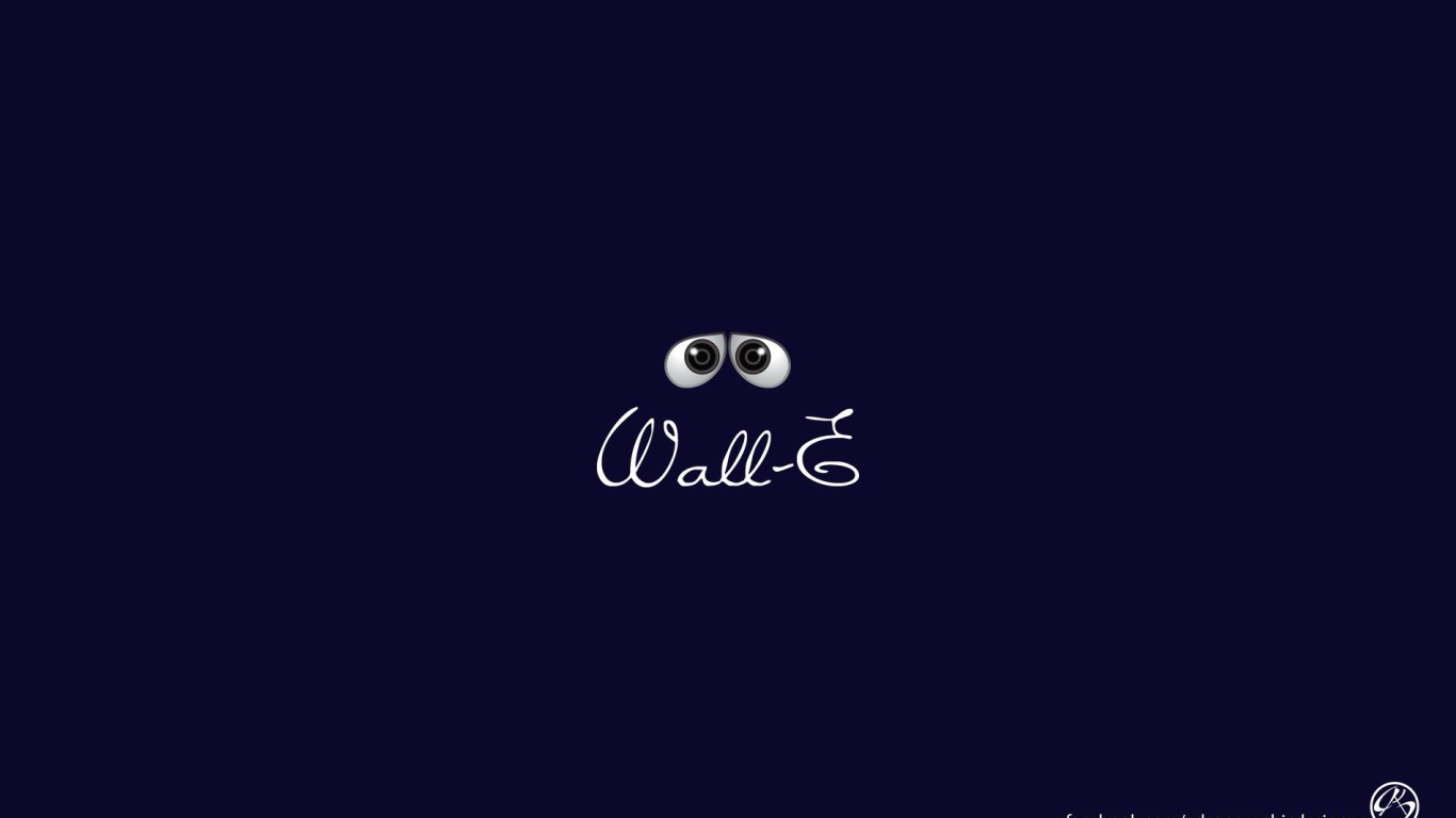 Подпись WALL·E, синий фон