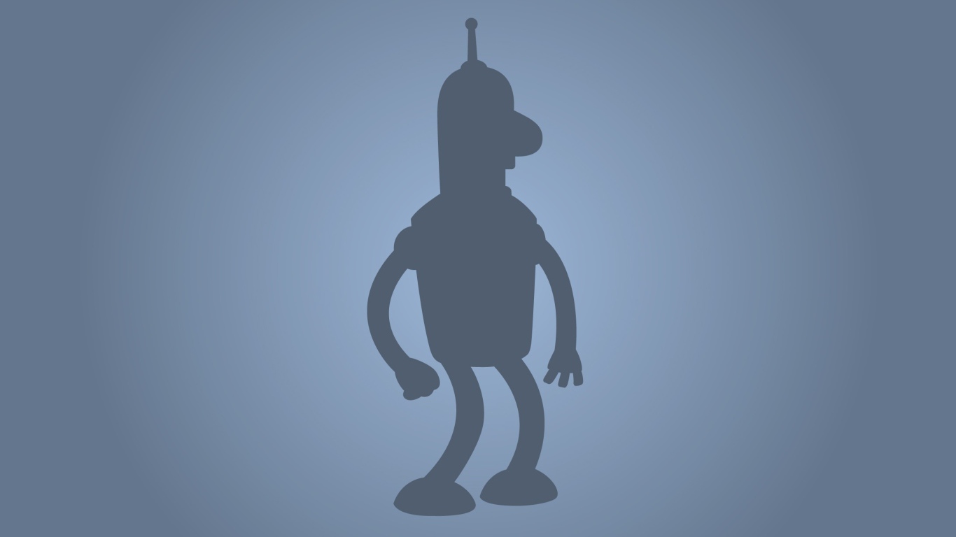 Силуэт Бендера, голубой фон