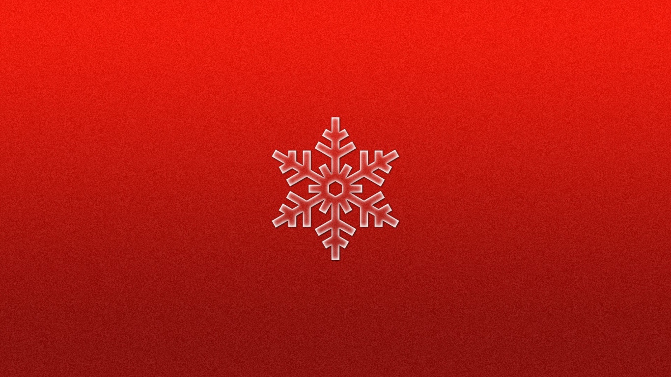 Снежинка на красном фоне