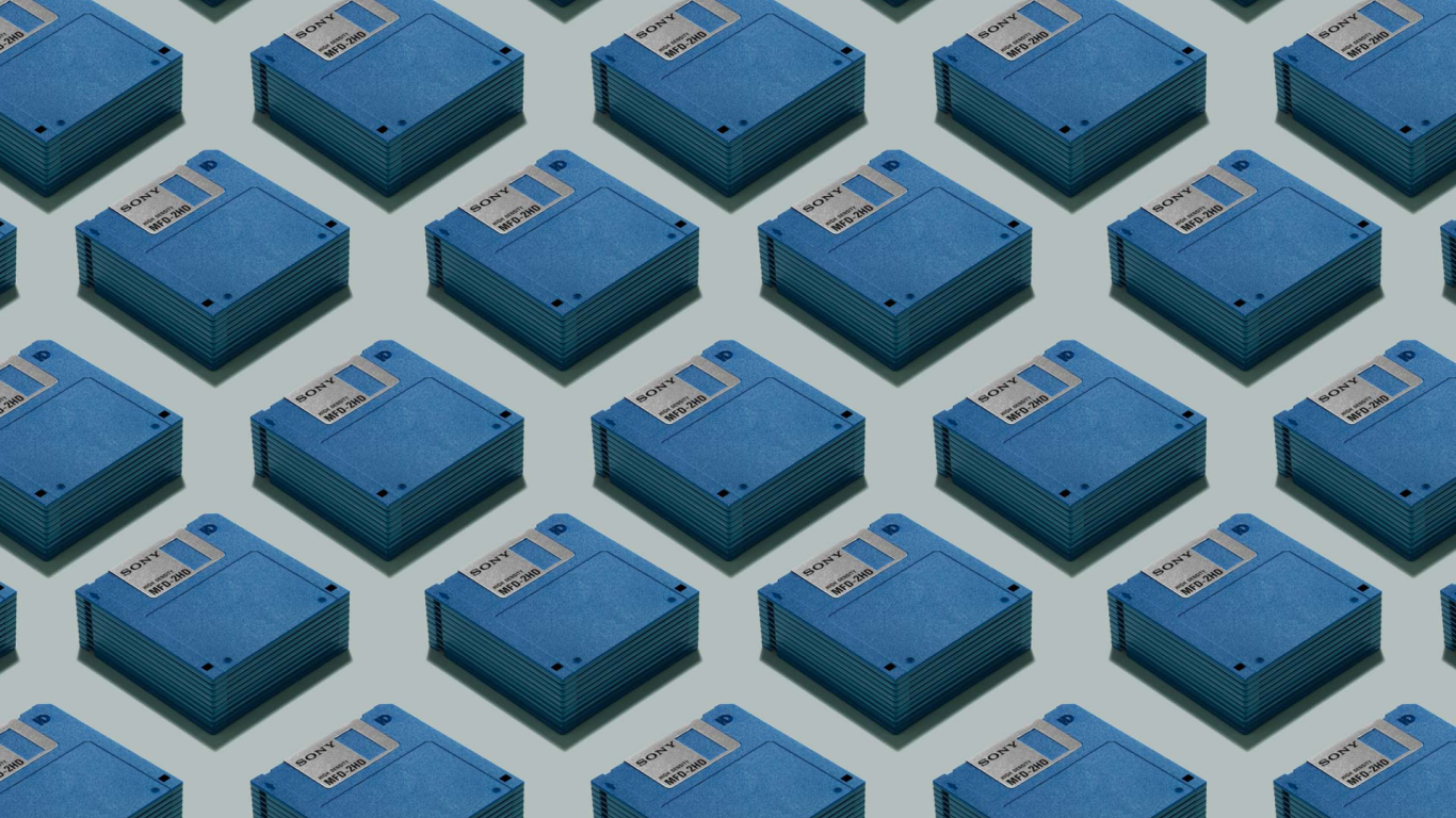 Стопки голубых дискет