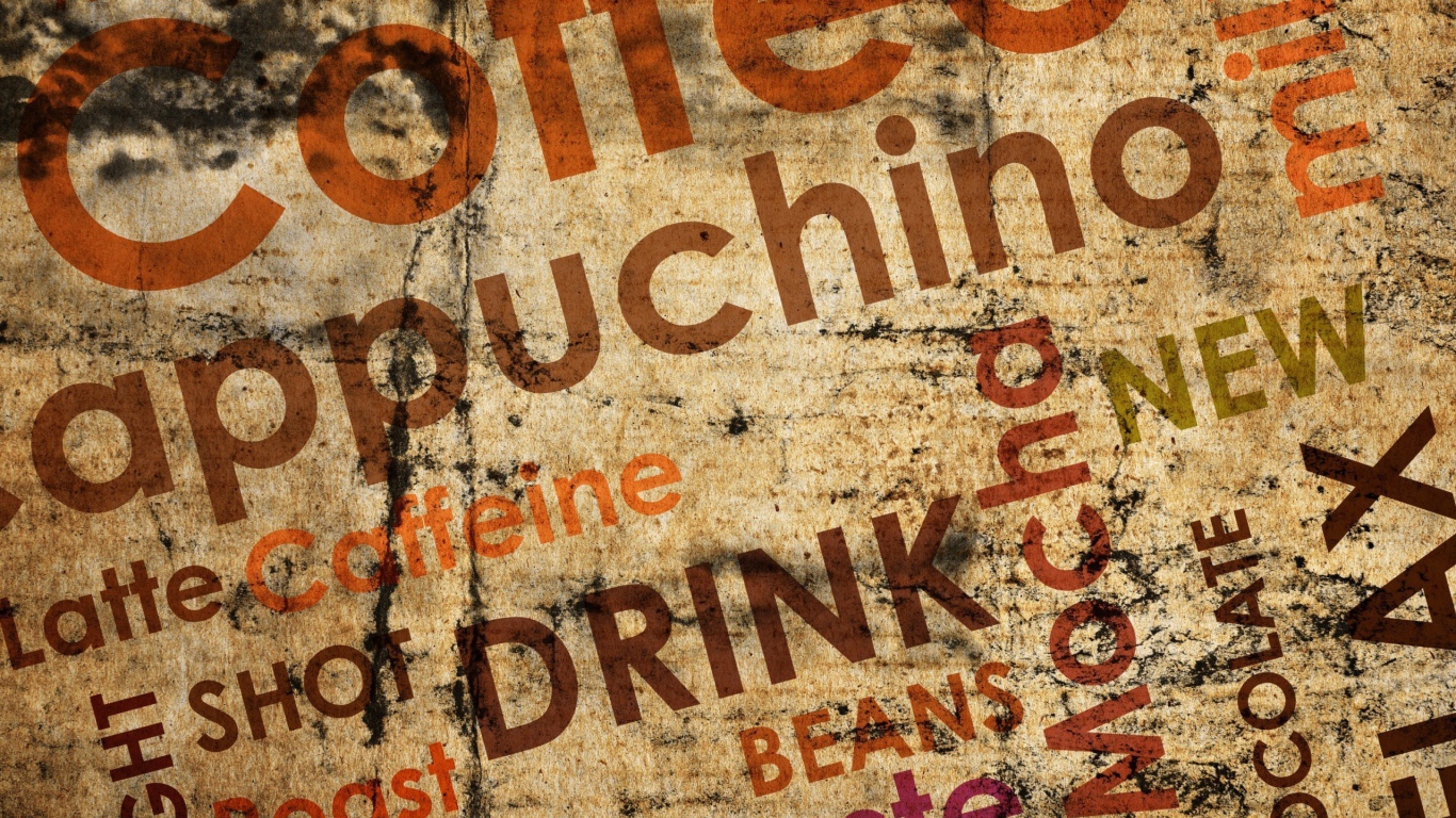 Фон из надписей о кофе