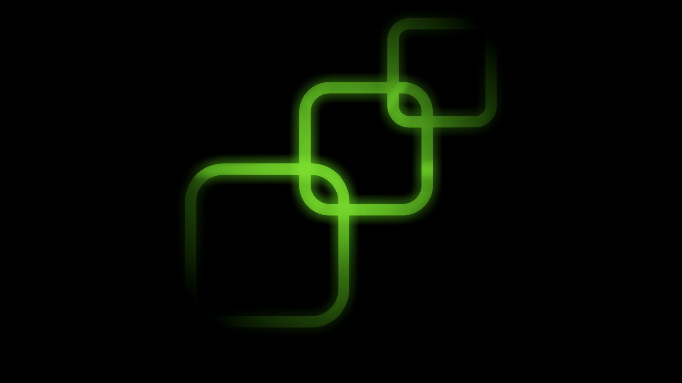 Контуры трех зеленых квадратов