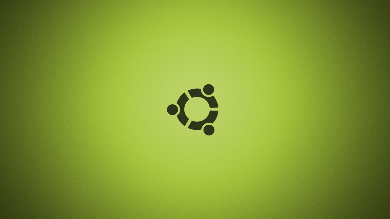 Черный символ Ubuntu на зеленом фоне