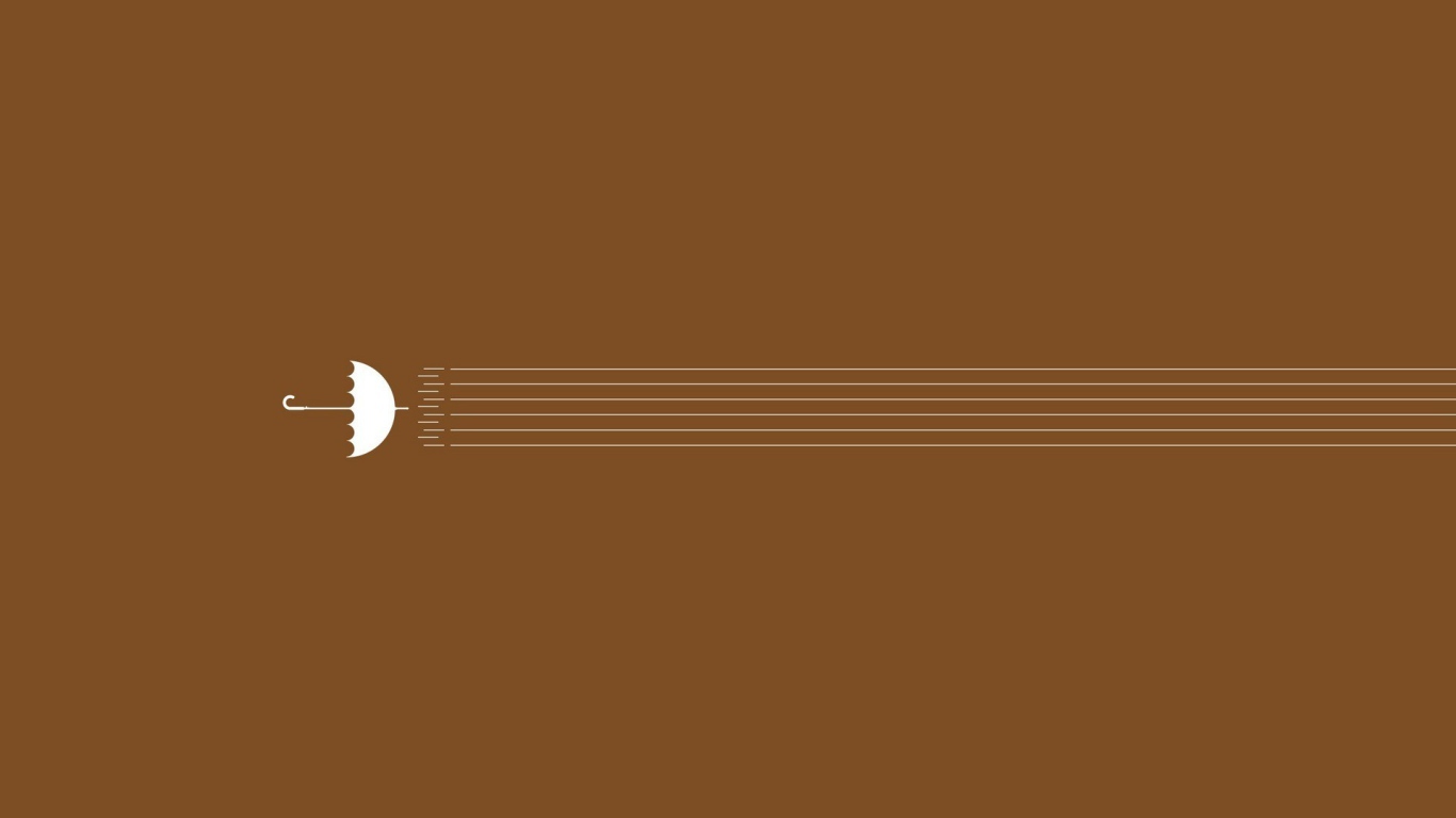 Зонт против дождя, коричневый фон