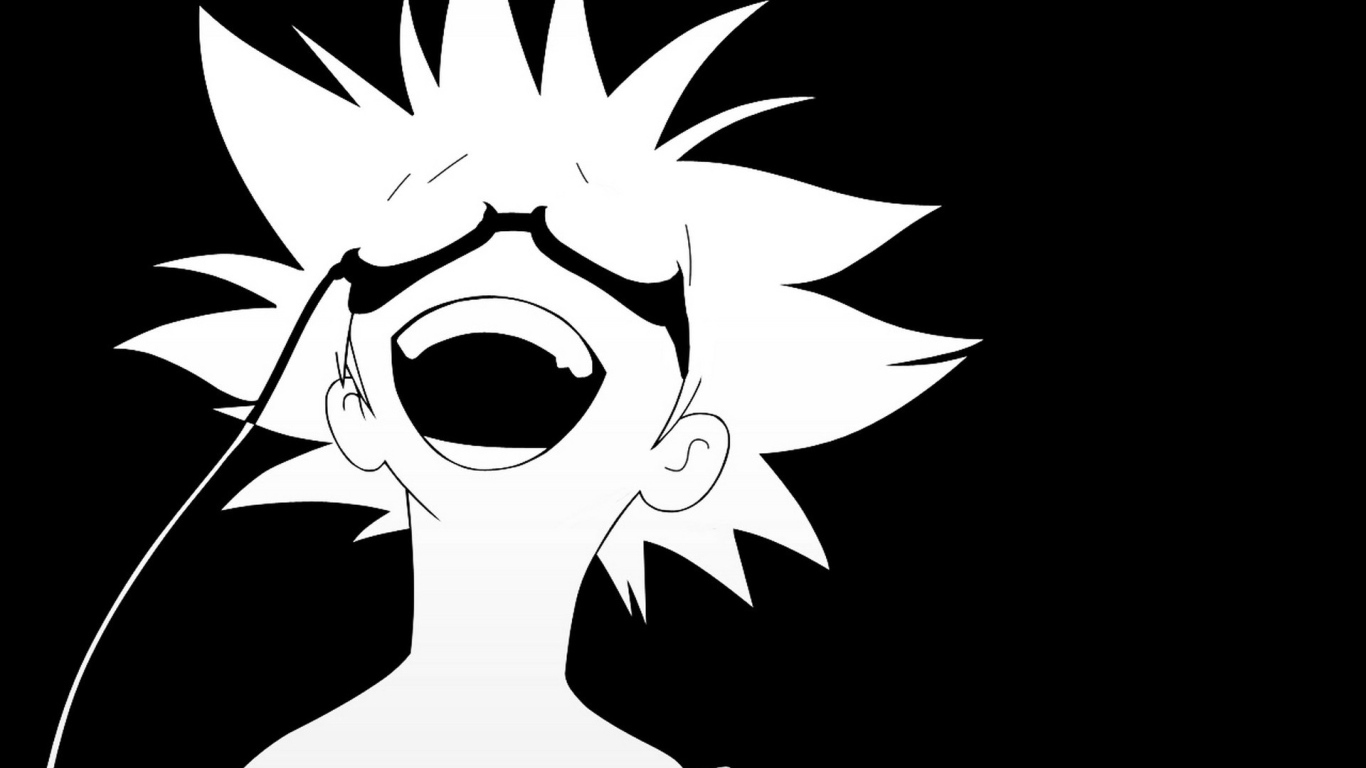 Белое лицо на черном фоне, аниме Ковбой Бибоп