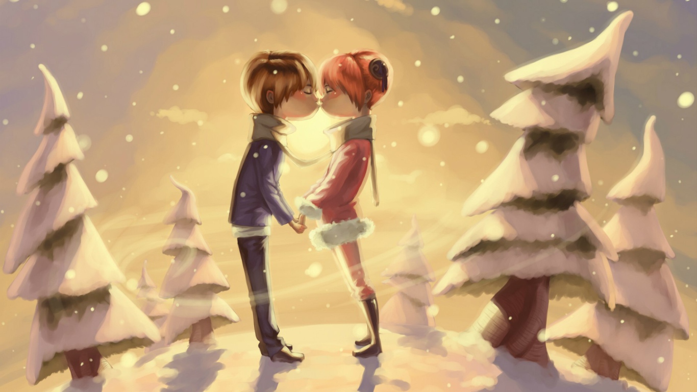 Мальчик и девочка в лесу