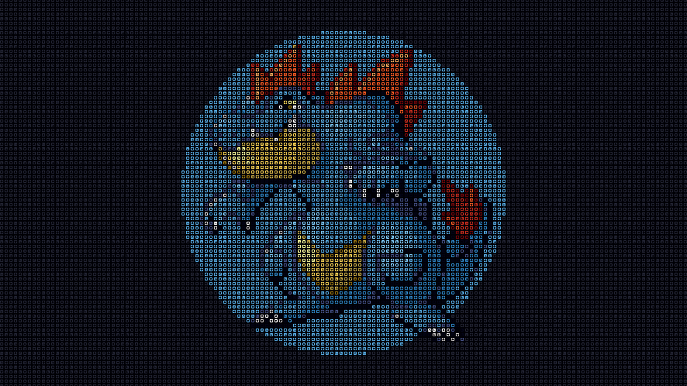 Голубой покемон из пикселей