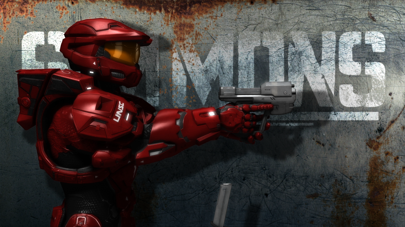 Красный персонаж мультфильма Red vs. Blue