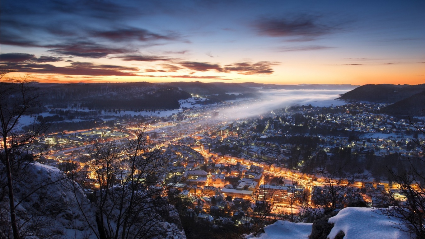 Небольшой город в Германии, зима