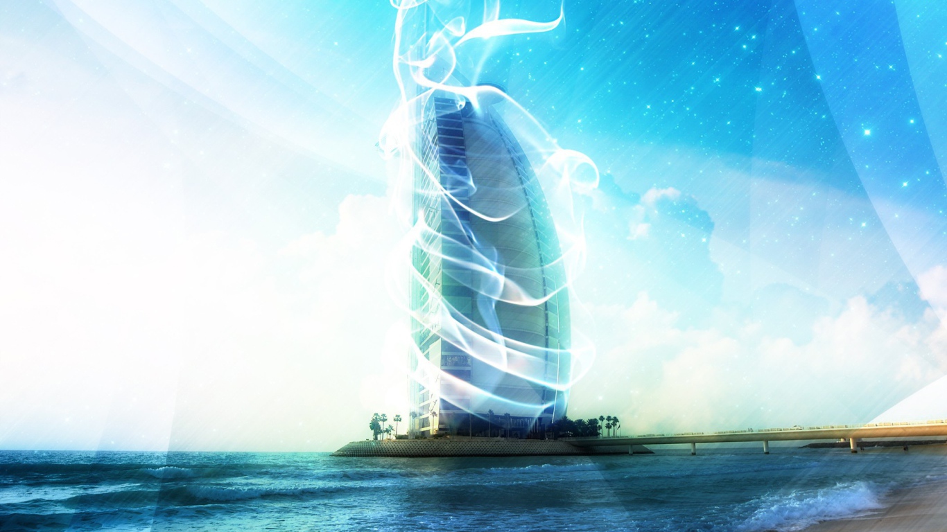 Дымка вокруг здания в Дубаи