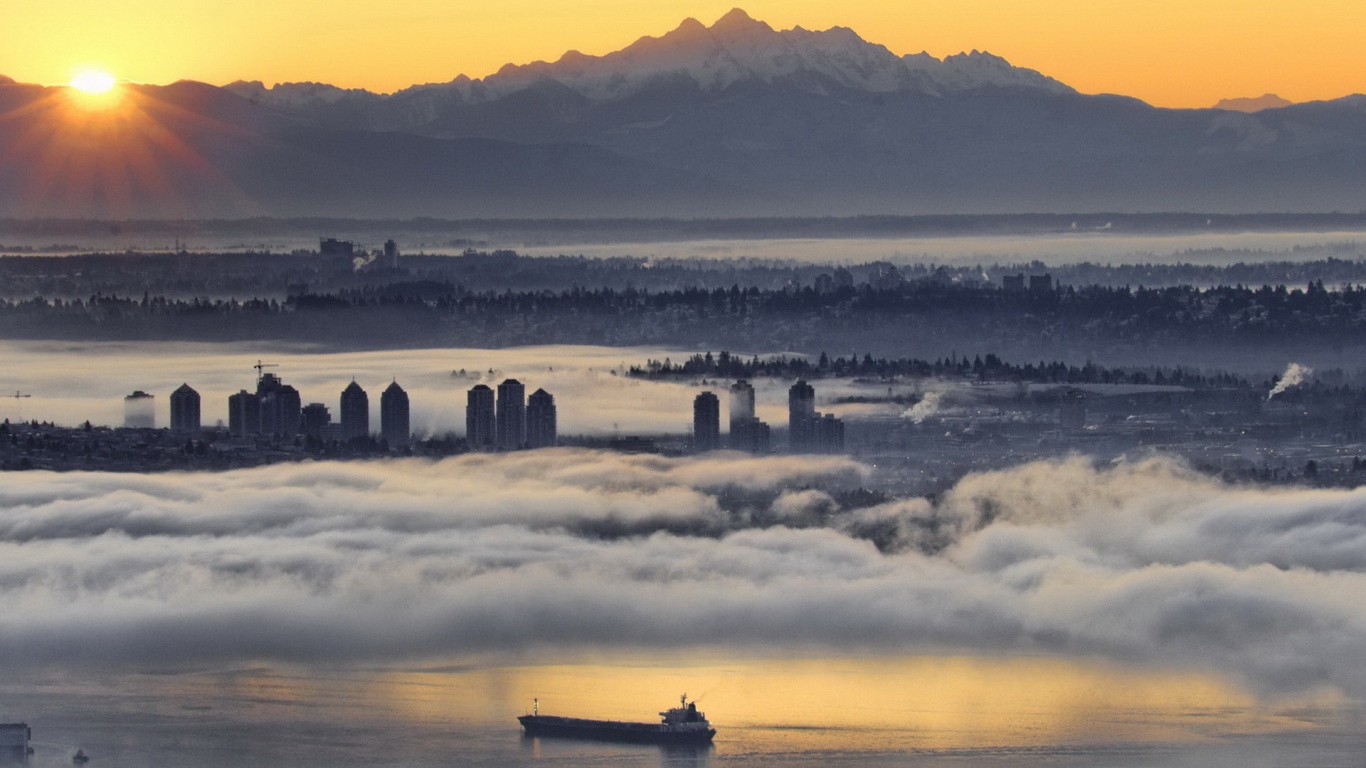 Утренний туман над Ванкувером