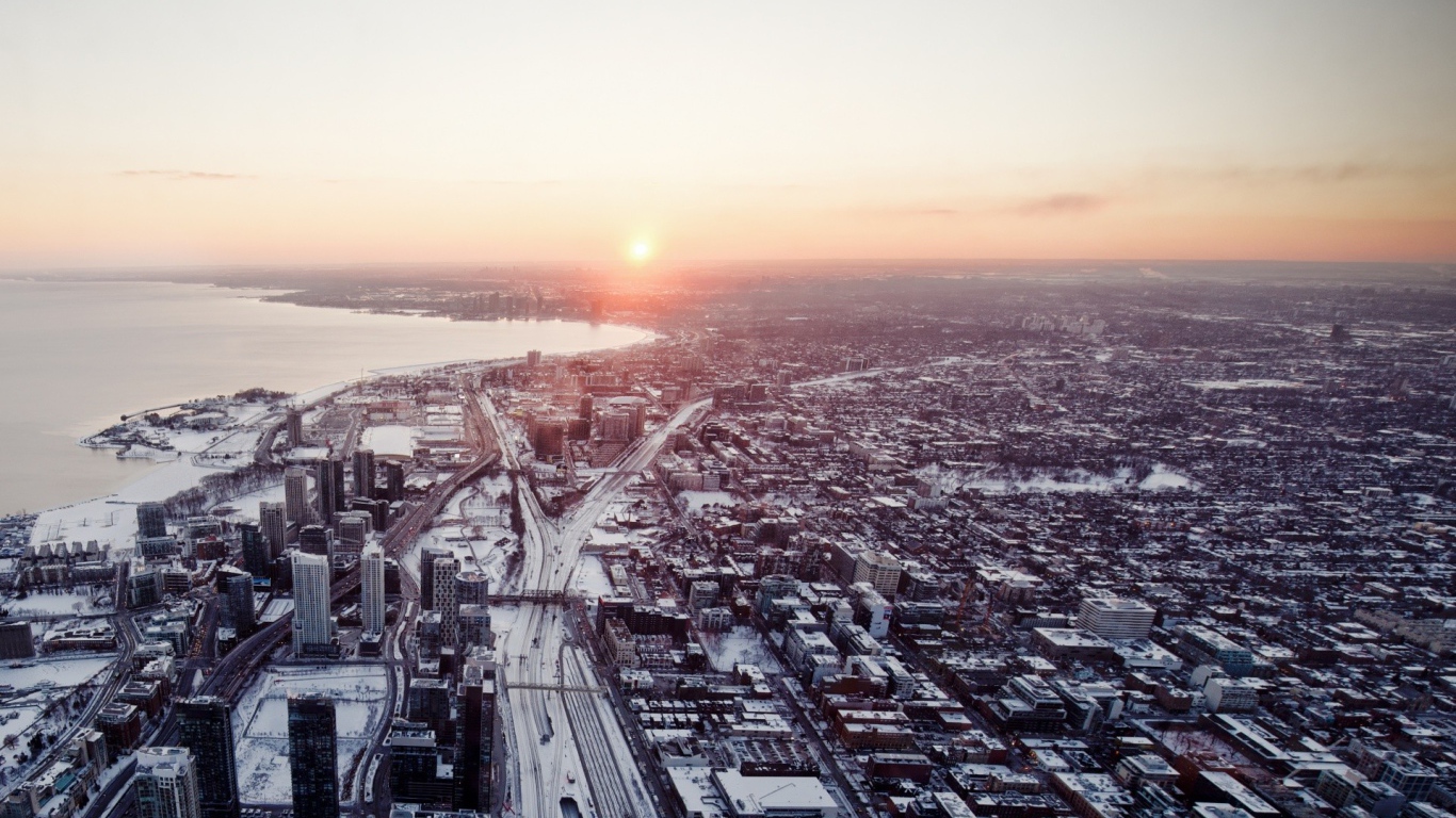 Панорама Торонто на закате