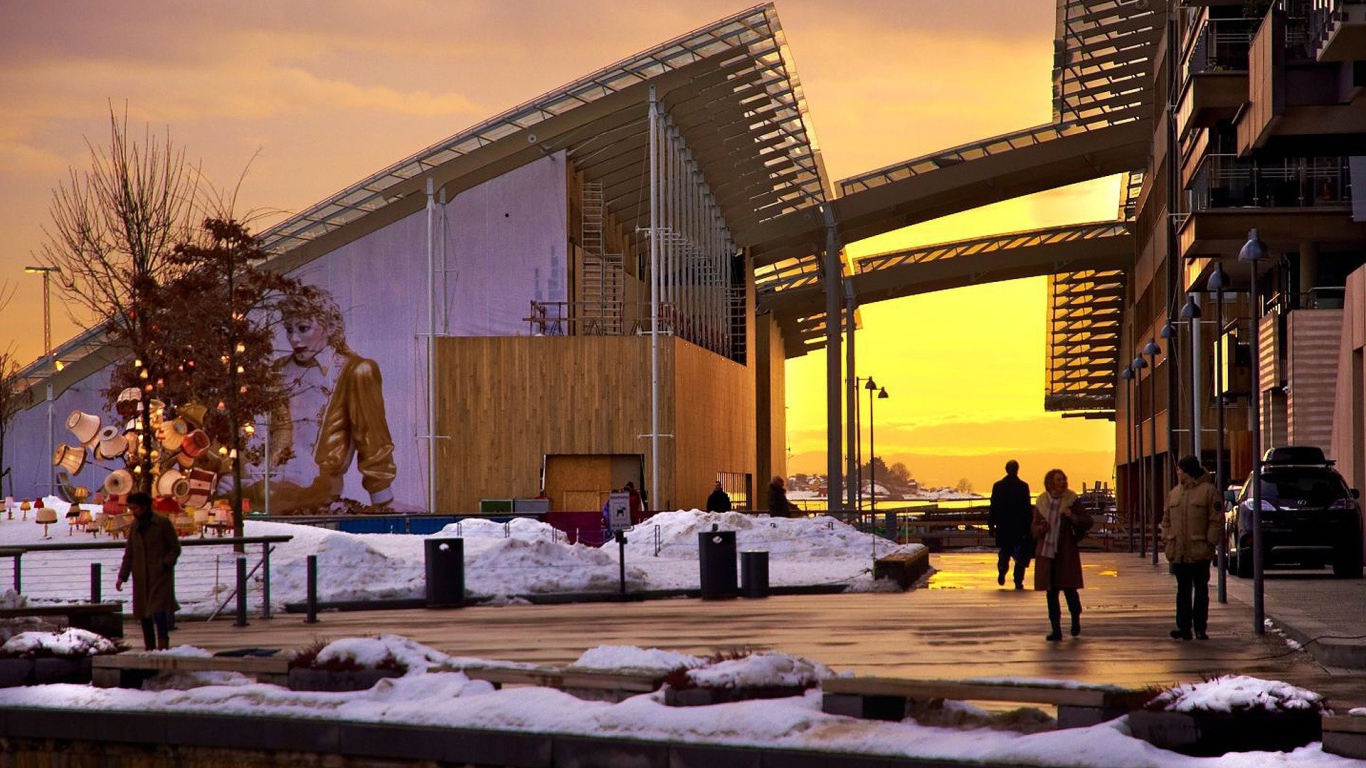 Необычное здание в Осло в Норвегии