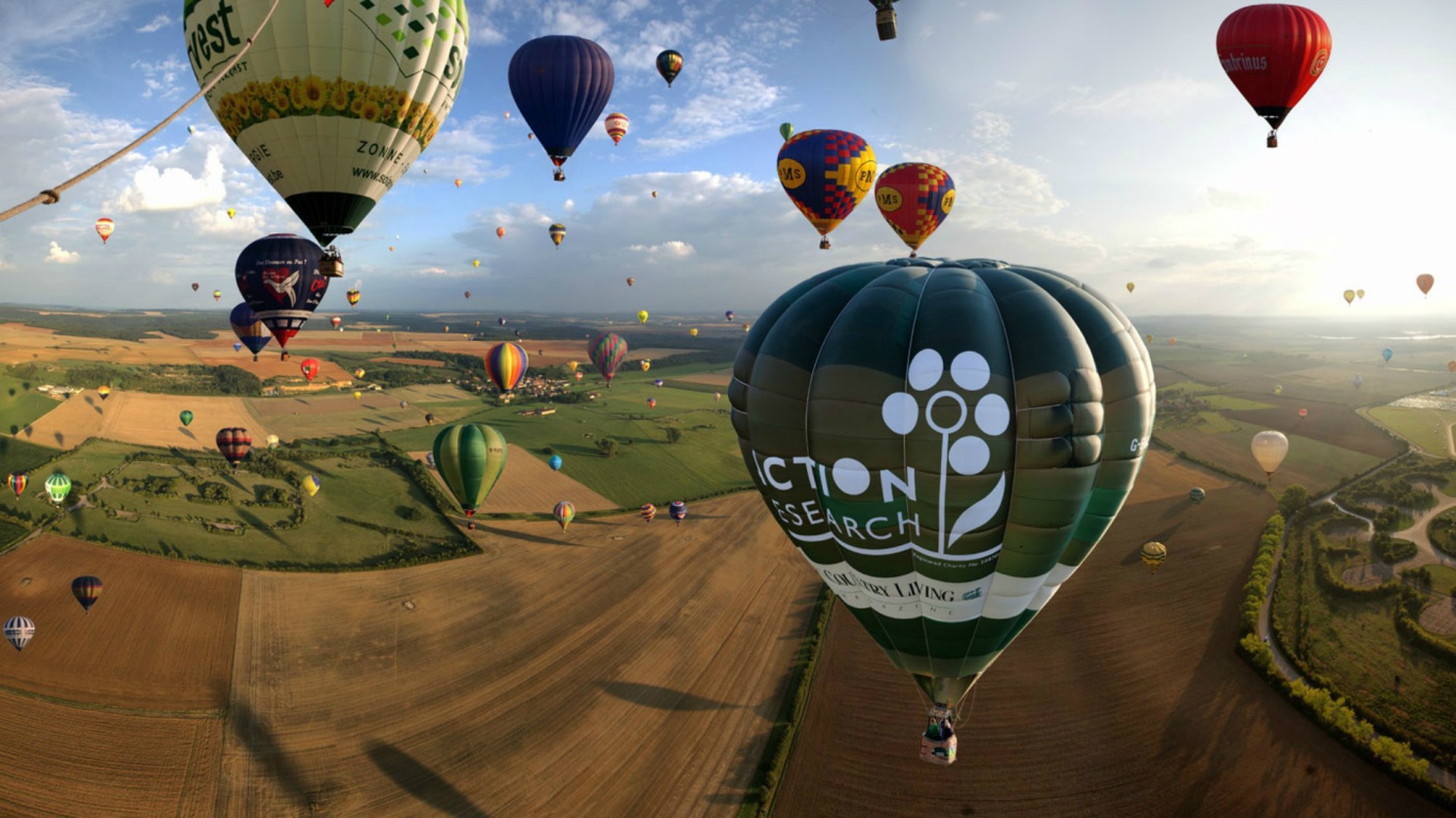 Полет на воздушном шаре над землей