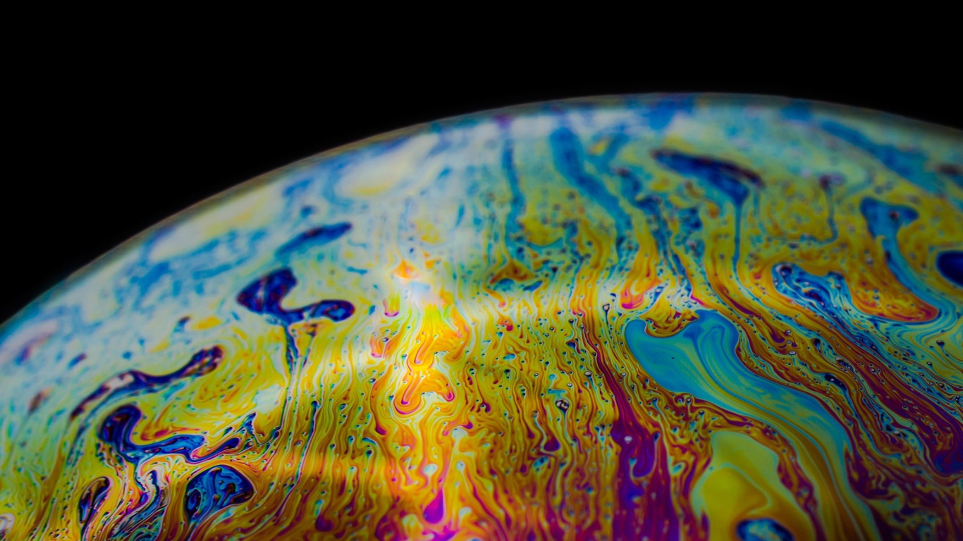 Макро фото мыльного пузыря