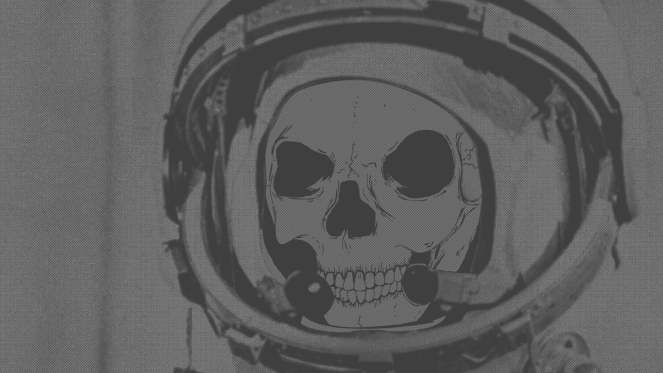 Череп космонавта в скафандре