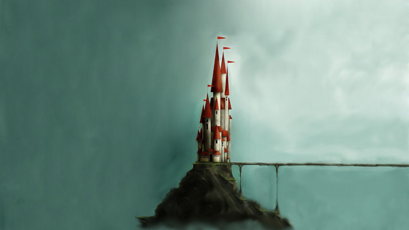 Маленький замок на скале, минимализм