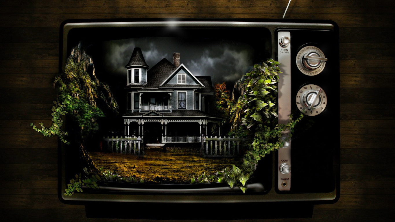 Телевизор зарос плющом