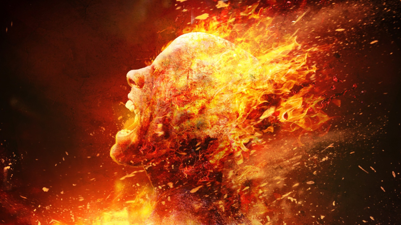 Голова человека из огня