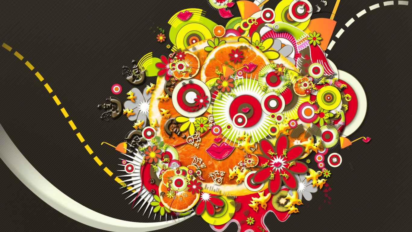 Абстрактный букет на черном фоне