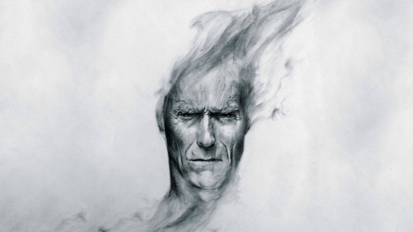 Лицо старика, рисунок