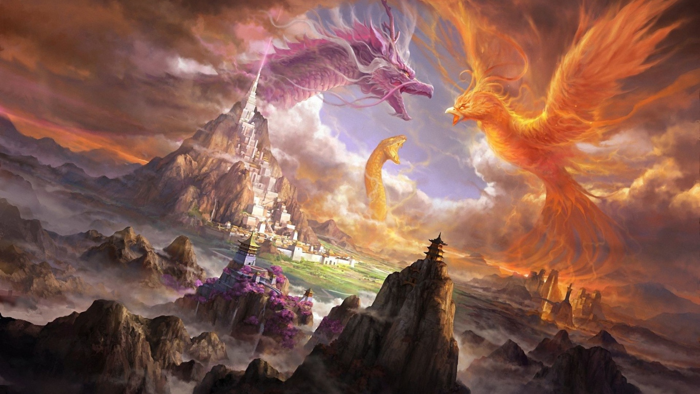 Battle of the dragon and phoenix