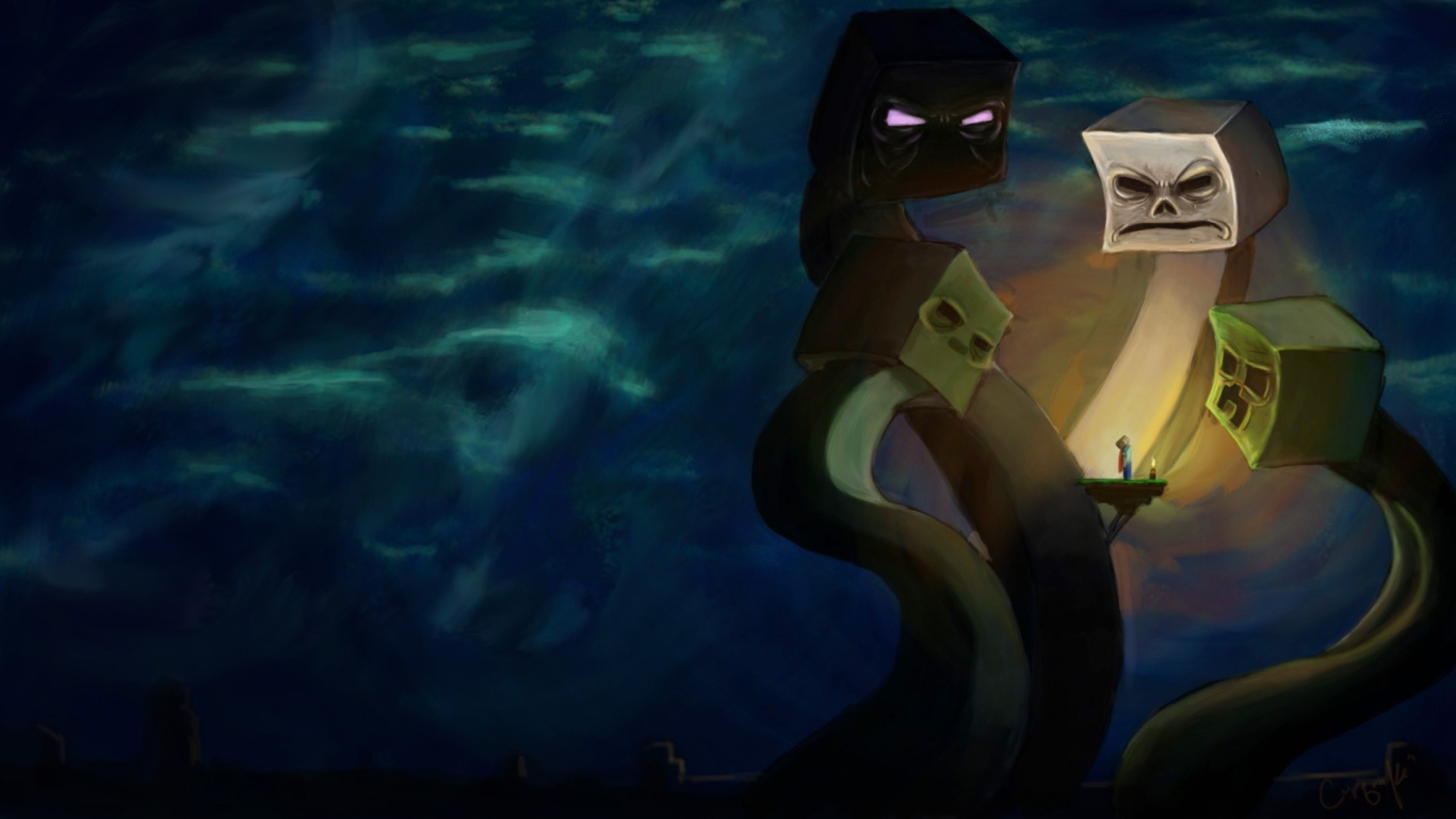 Чудовище с квадратными головами