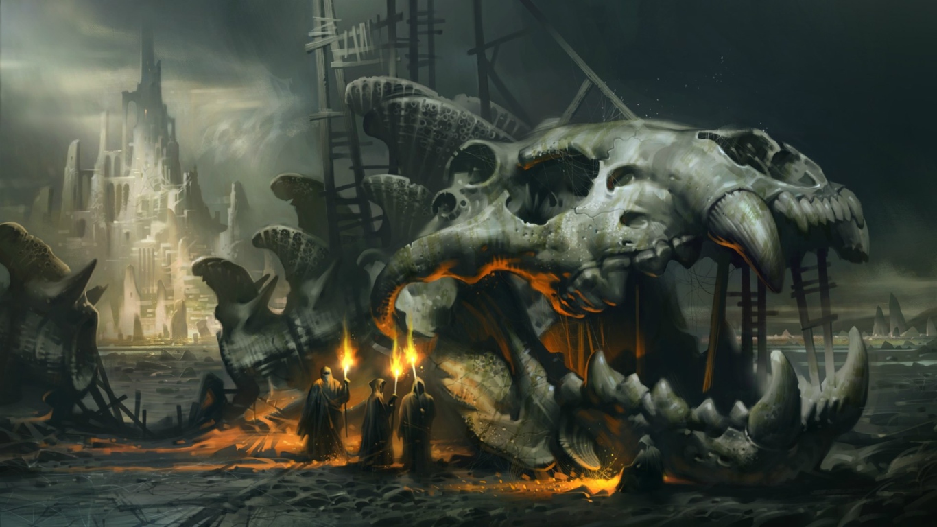 Череп огромного фантастического животного